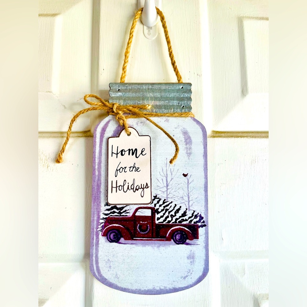 *Home for the Holidays Red Truck Mason Jar Hanger